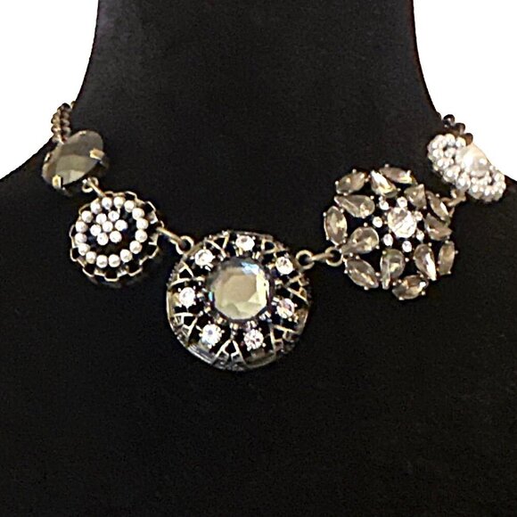 Lia Sophia Curio Necklace Antique Inspired Rhinestone Adjustable Length - Picture 1 of 4